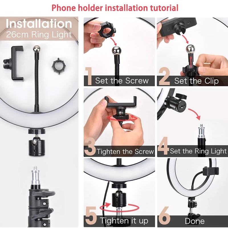 Anneau LED Pro avec Trépied & Télécommande – Éclairage Parfait pour Selfie, TikTok & Streaming