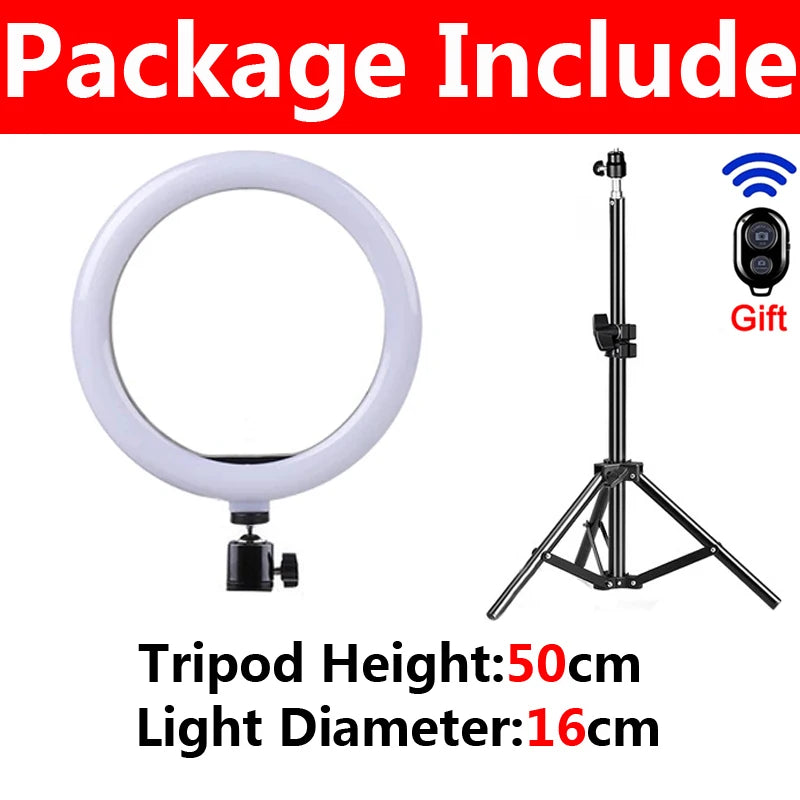Anneau LED Pro avec Trépied & Télécommande – Éclairage Parfait pour Selfie, TikTok & Streaming