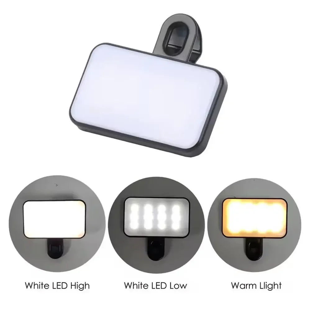 Mini Anneau LED Rechargeable – Éclairage Pro pour Selfie, Vidéo & Streaming (3 Modes)