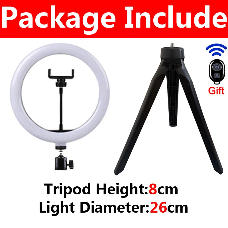 Anneau LED Pro avec Trépied & Télécommande – Éclairage Parfait pour Selfie, TikTok & Streaming